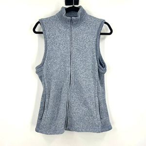 Duluth Trading Heathered Fleece Winter Vest Zippered Pockets Women's Medium
